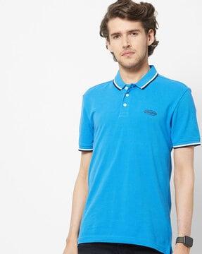polo t-shirt with vented hemline