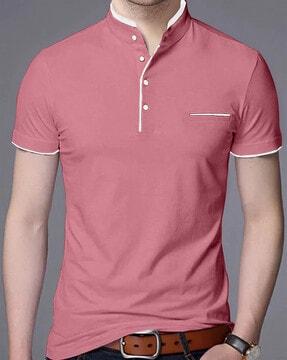 polo t-shirt with welt pocket