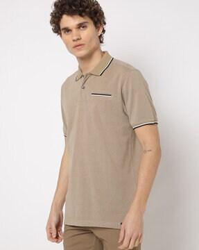 polo t-shirt with welt pocket