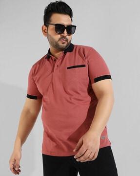 polo t-shirt with welt pocket