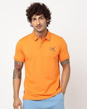 polo t-shirt with welt pocket