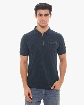 polo t-shirt with zip placket