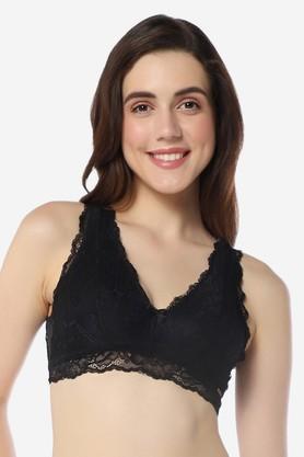 polyester non-wired non-padded women's beginners bra - black
