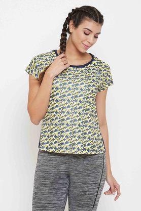 polyester slim fit women's activewear t-shirt - blue