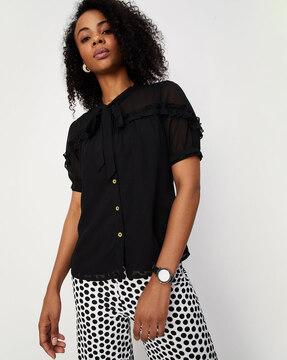 polyester blouse top