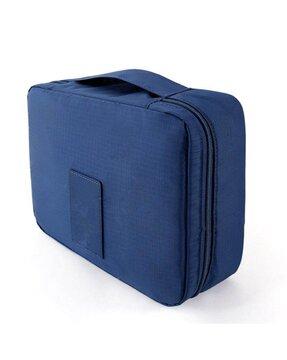 polyester cosmetic pouch with zip closure