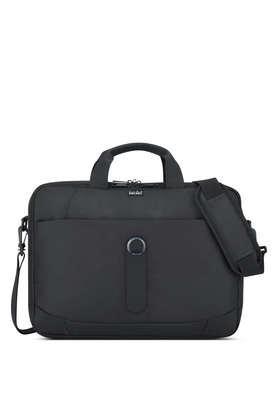polyester datum laptop bag - black