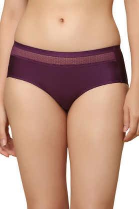 polyester high coverage women's panty pack of 1 - purple