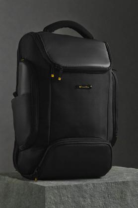 polyester men's laptop backpack - black
