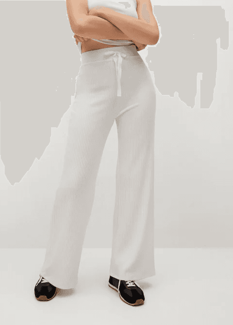 polyester white comfy trousers