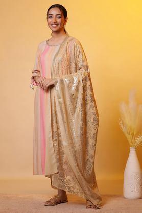 polyester woven women's dupatta - gold