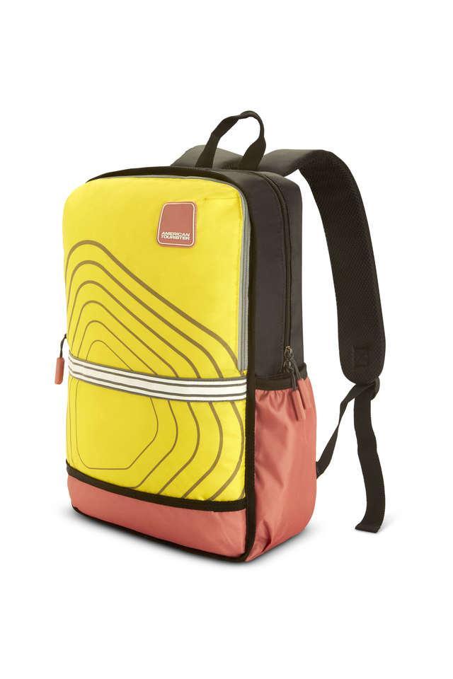 polyester zip closure unisex backpack - aleo 2.0 - yellow