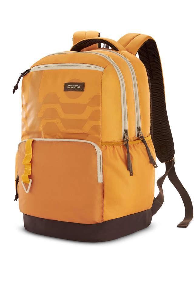 polyester zip closure unisex backpack - mate 2.0 - mustard