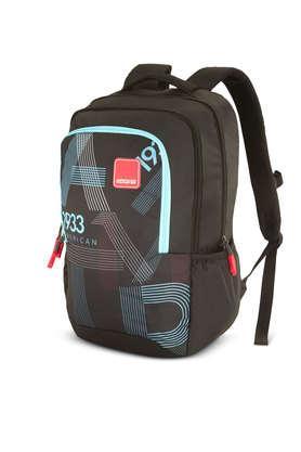 polyester zip closure unisex backpack - sest 2.0 - black - black