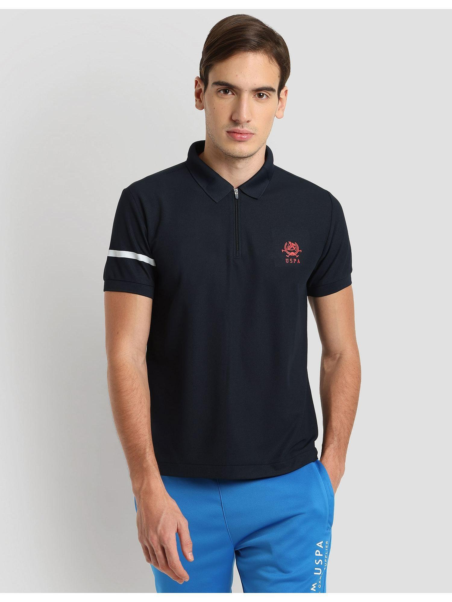 polyester zipper sport polo shirt