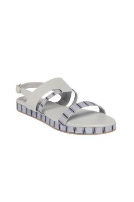 polyurethane slipon womens casual sandals - grey