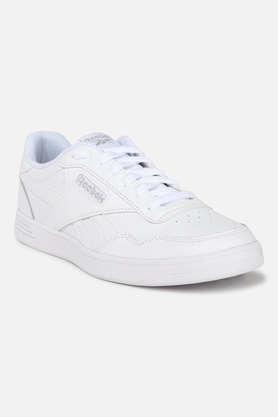 polyurethane lace up men's casual shoes - white