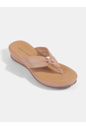 polyurethane slipon womens casual sandals - peach