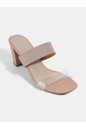 polyurethane slipon womens casual sandals - rose gold
