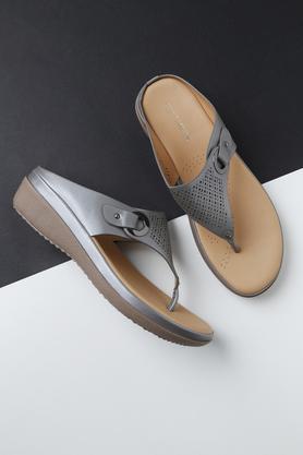 polyurethane slipon womens casual wear sandals - grey