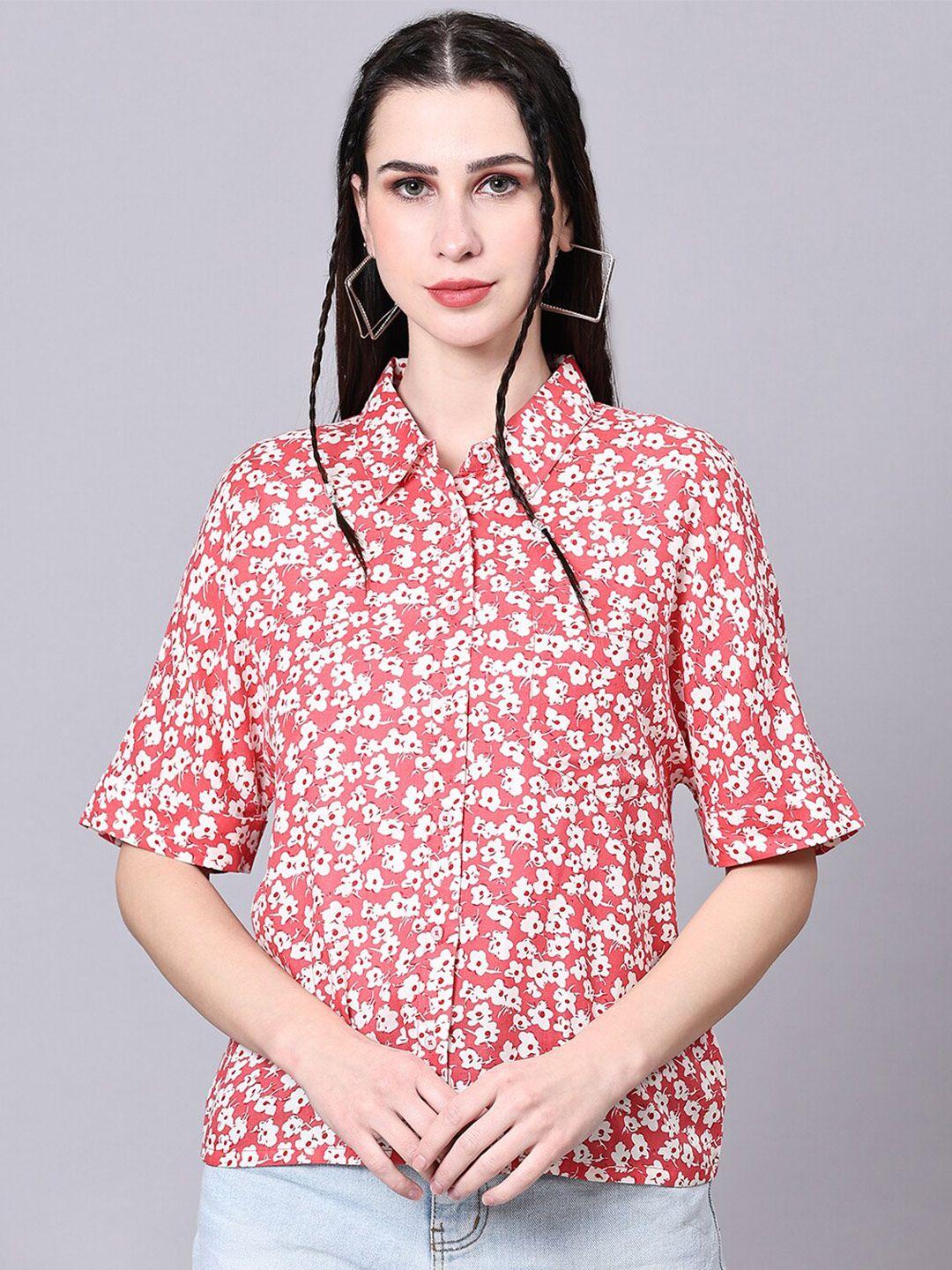 pomegal contemporary floral printed casual shirt