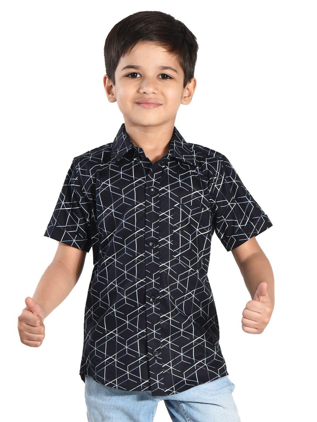 pomy & jinny boys geometric printed cotton casual shirt