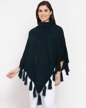 poncho with tassels