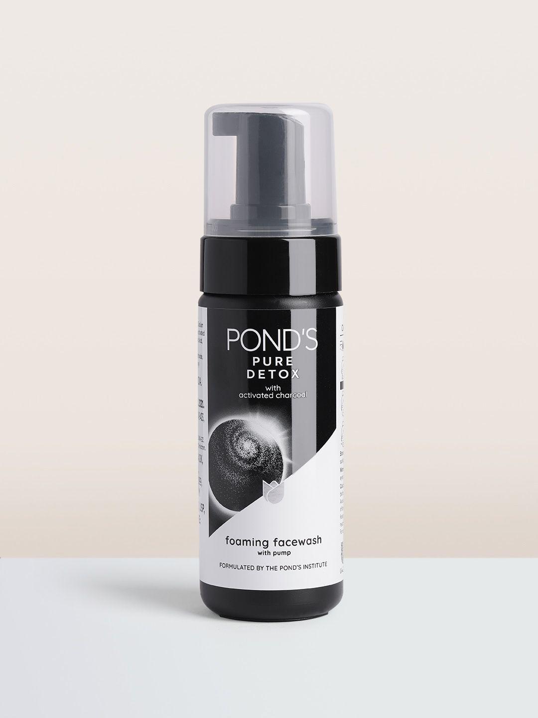 ponds pure detox foaming pump face wash with activated charcoal - 150 ml