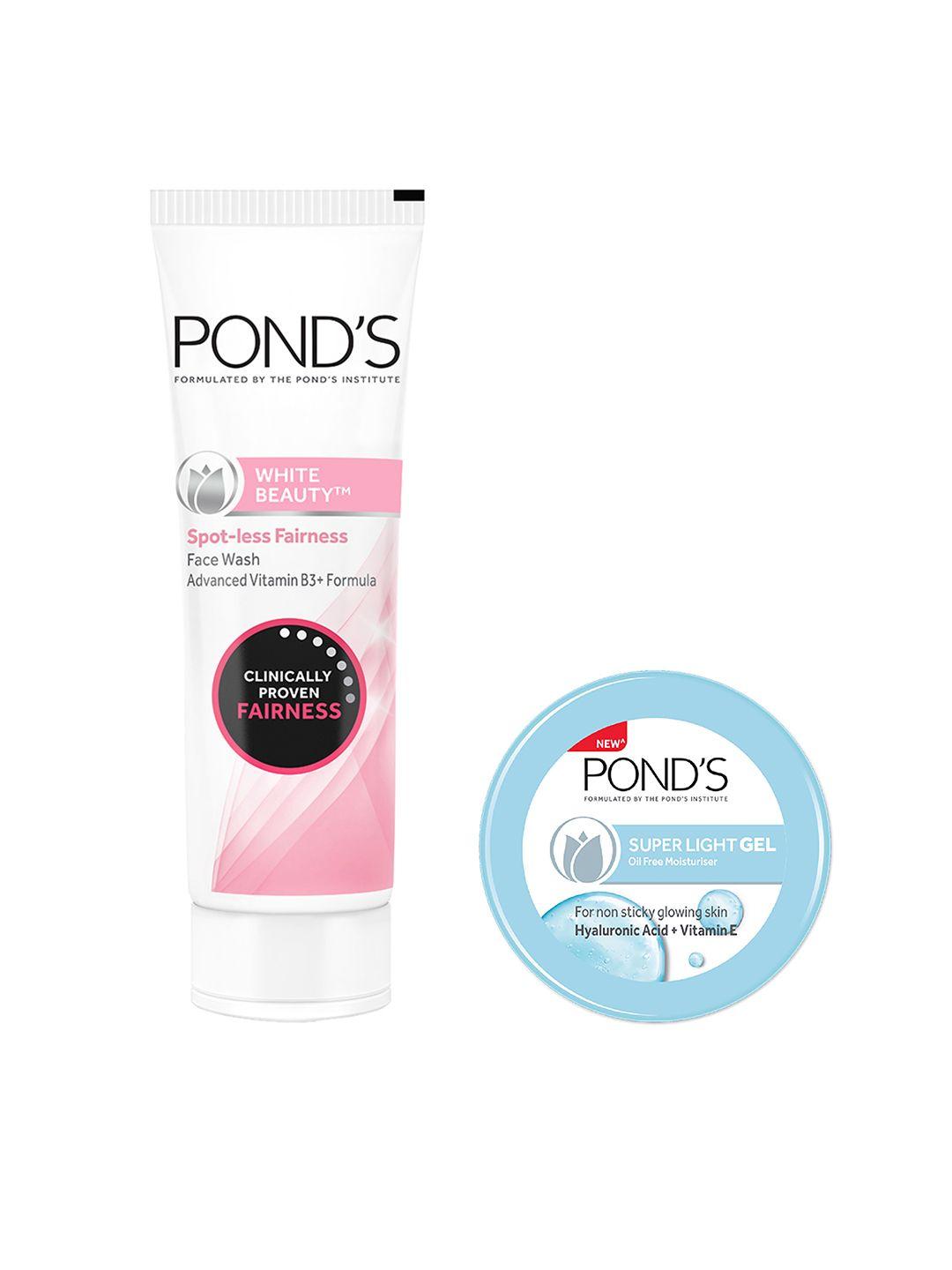 ponds set of spotless fairness face wash & super light gel oil free moisturiser