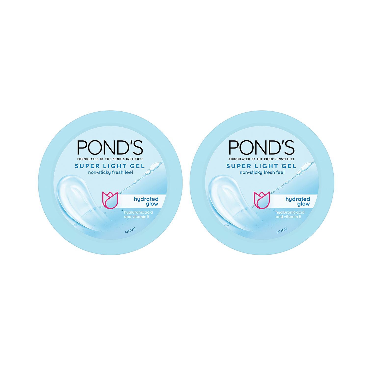 ponds super light gel oil free moisturiser with hyaluronic acid + vitamin e - pack of 2