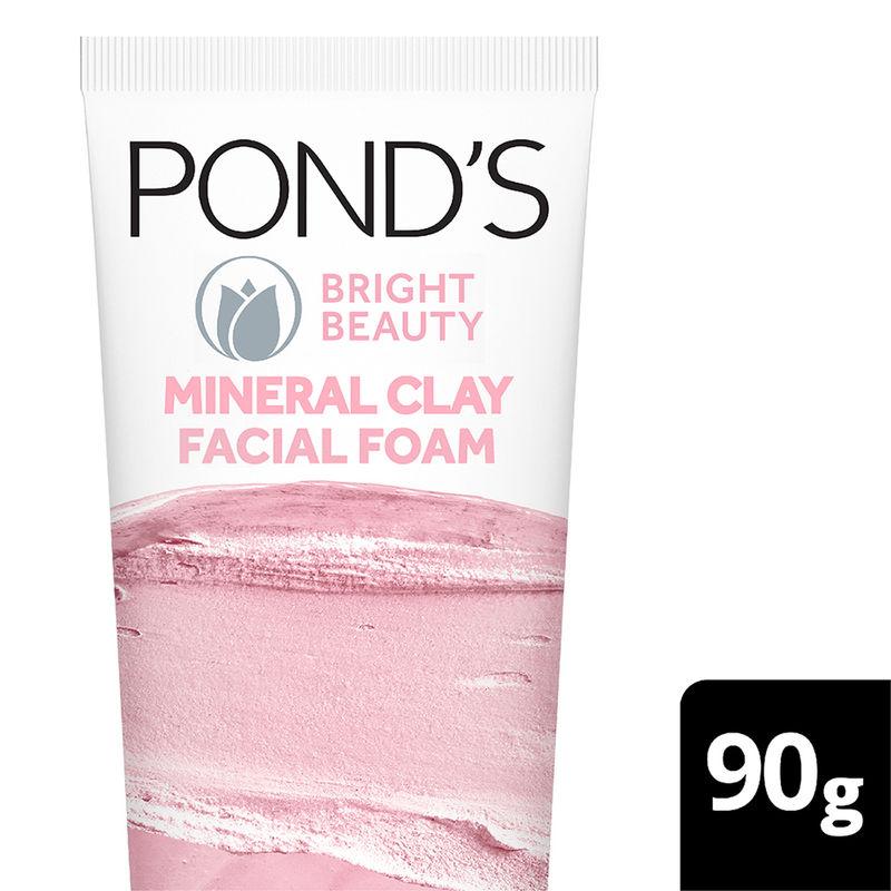 ponds bright beauty mineral clay vitamin b3 oil free glow & facial foam