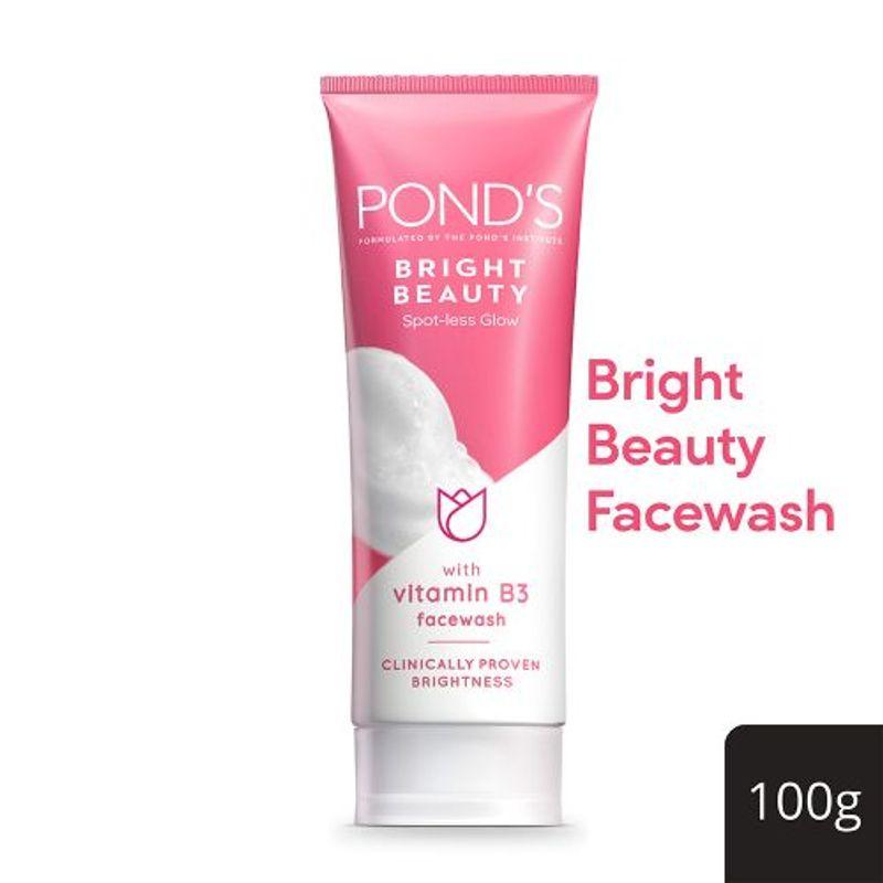 ponds bright beauty spot-less glow facewash with vitamins for all skin types