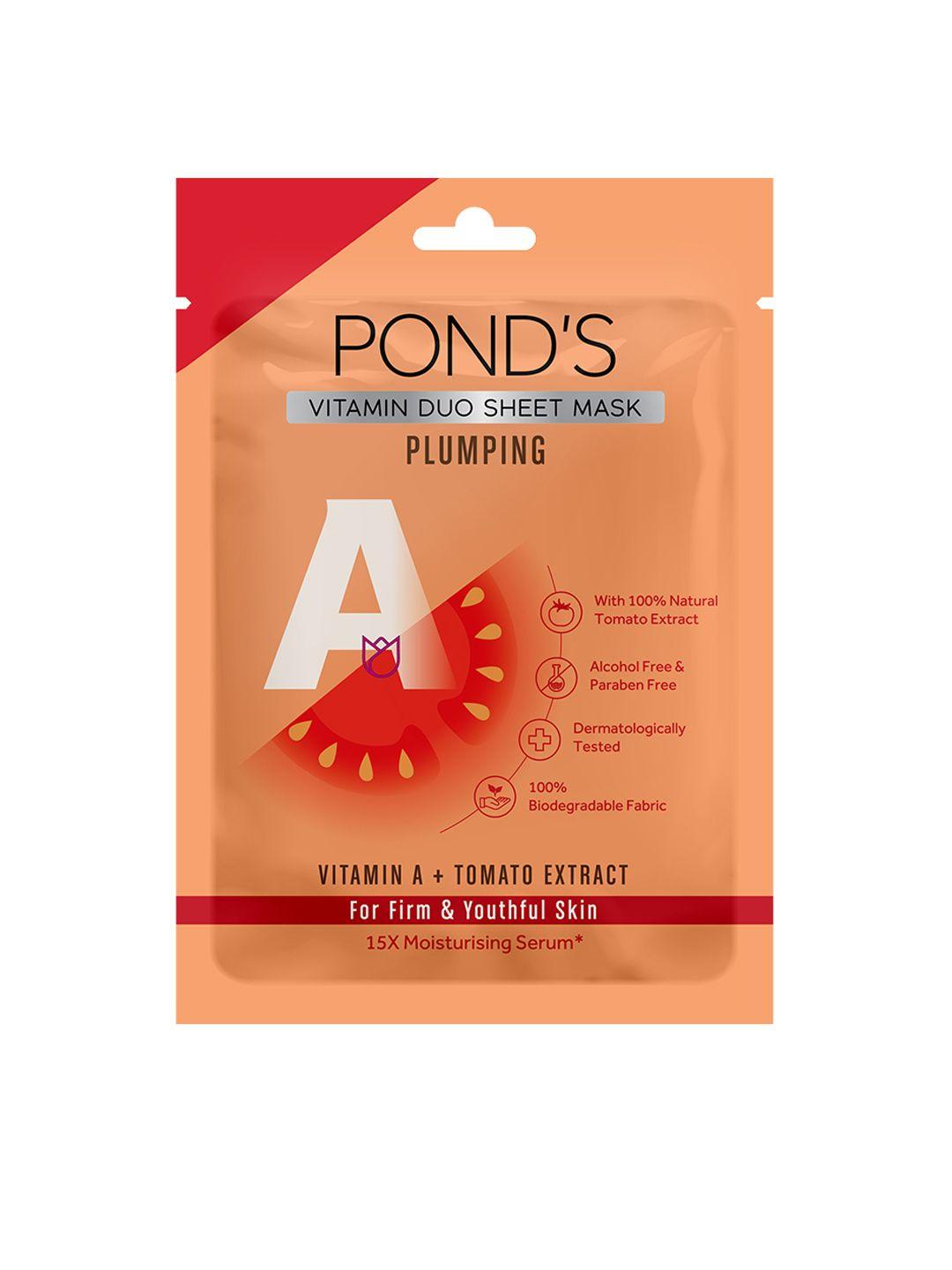 ponds plumping firm youthful vitamin duo skin natural tomato & vitamin a sheet mask 25 ml
