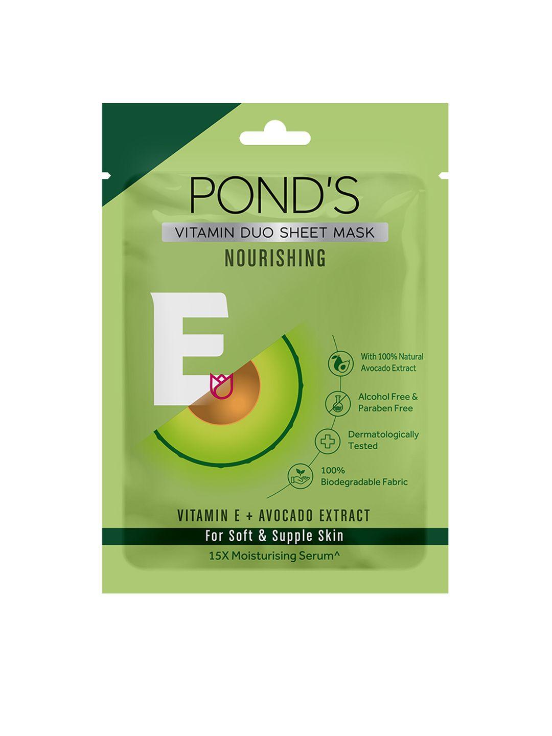 ponds vitamin e + avocado extract nourishing sheet mask for soft & supple skin 25 ml