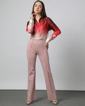 ponte wide-leg trousers