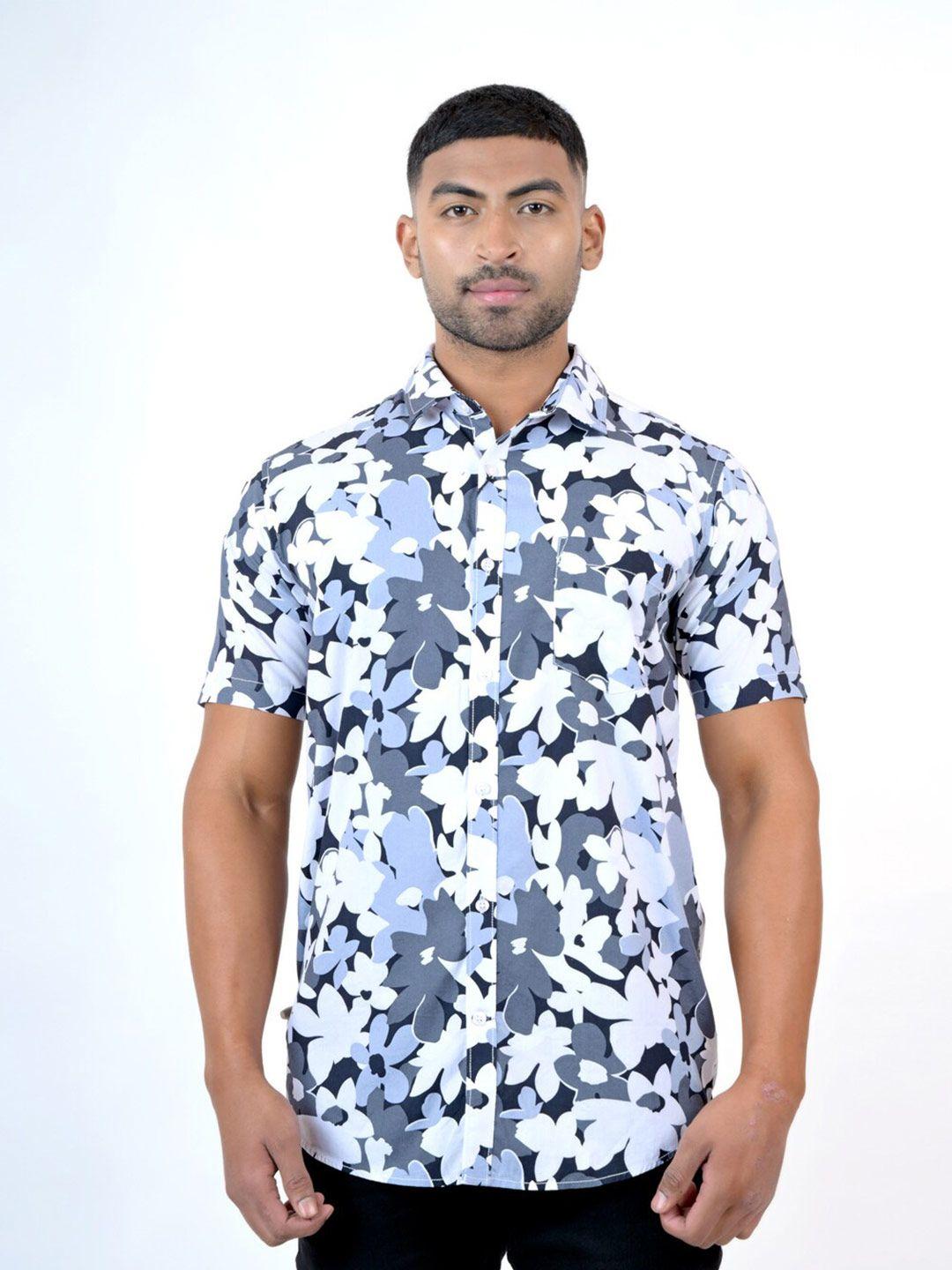 pontiac floral printed organic cotton regular fit opaque casual shirt