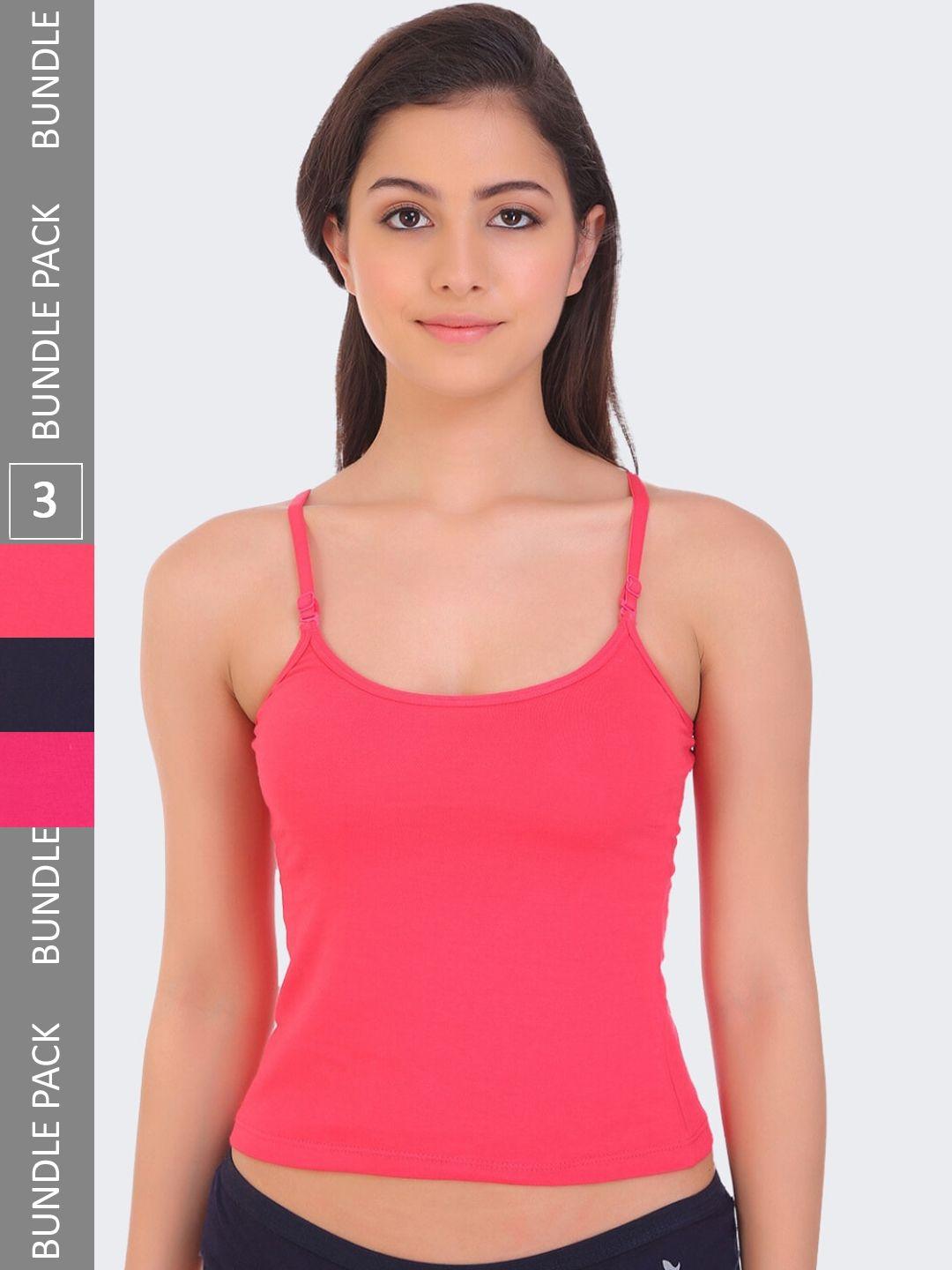pooja ragenee pack of 3 cotton non-padded camisoles