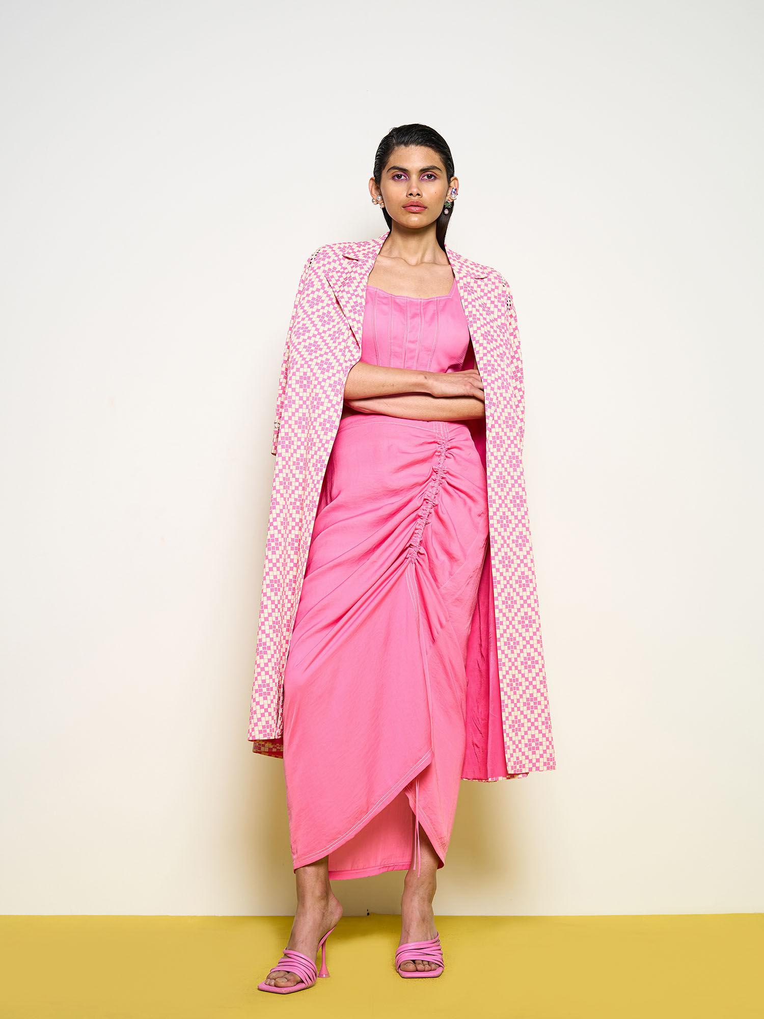 pooja rajgarhia gupta pink honeycomb coat