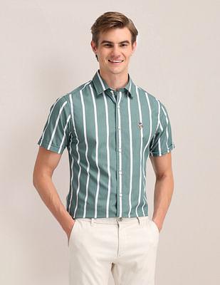 poplin vertical stripe shirt