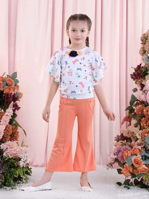 poplins-kids-white-&-orange-cotton-printed-top-set