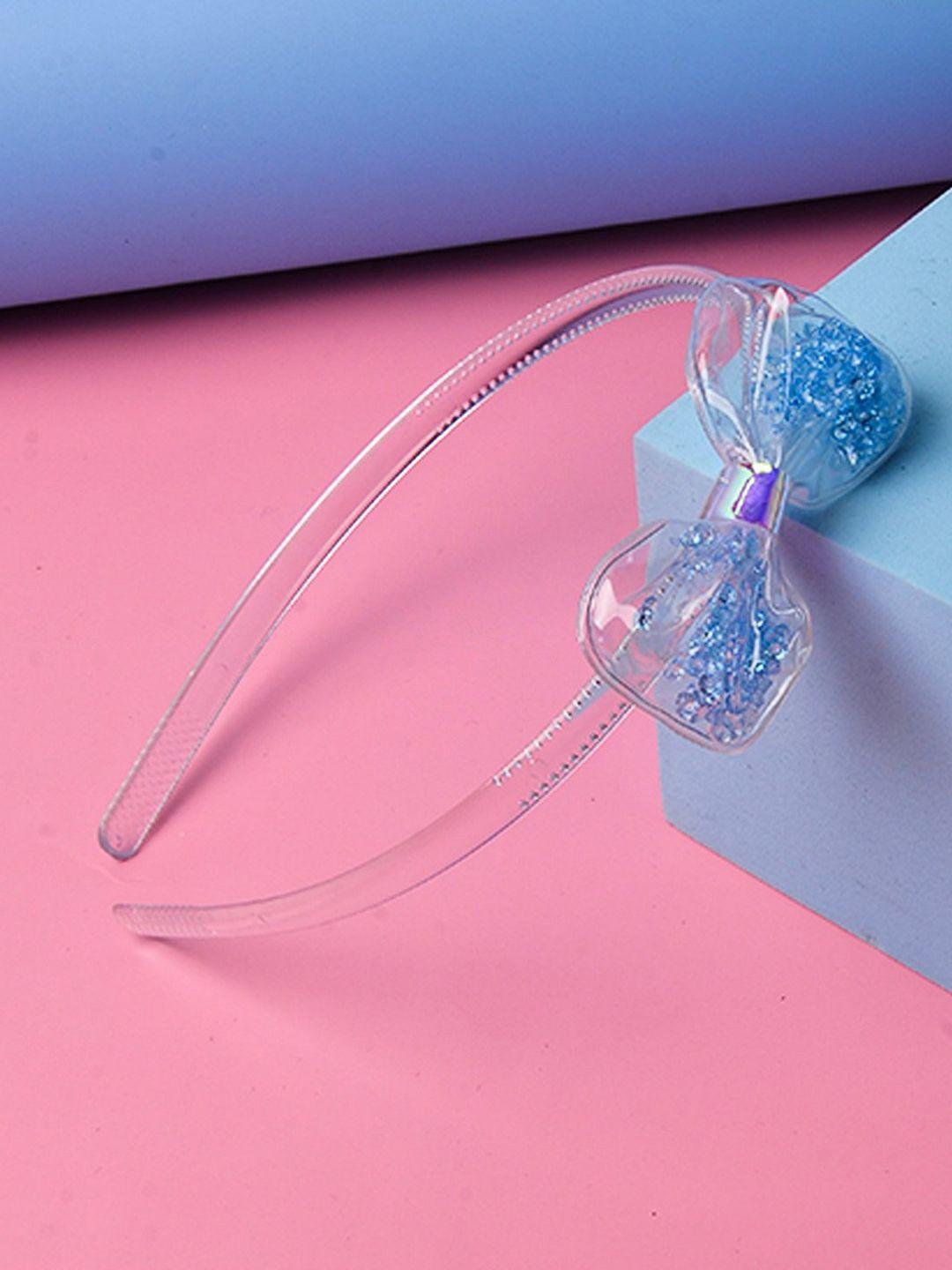 poplins girls blue embellished bow hairband