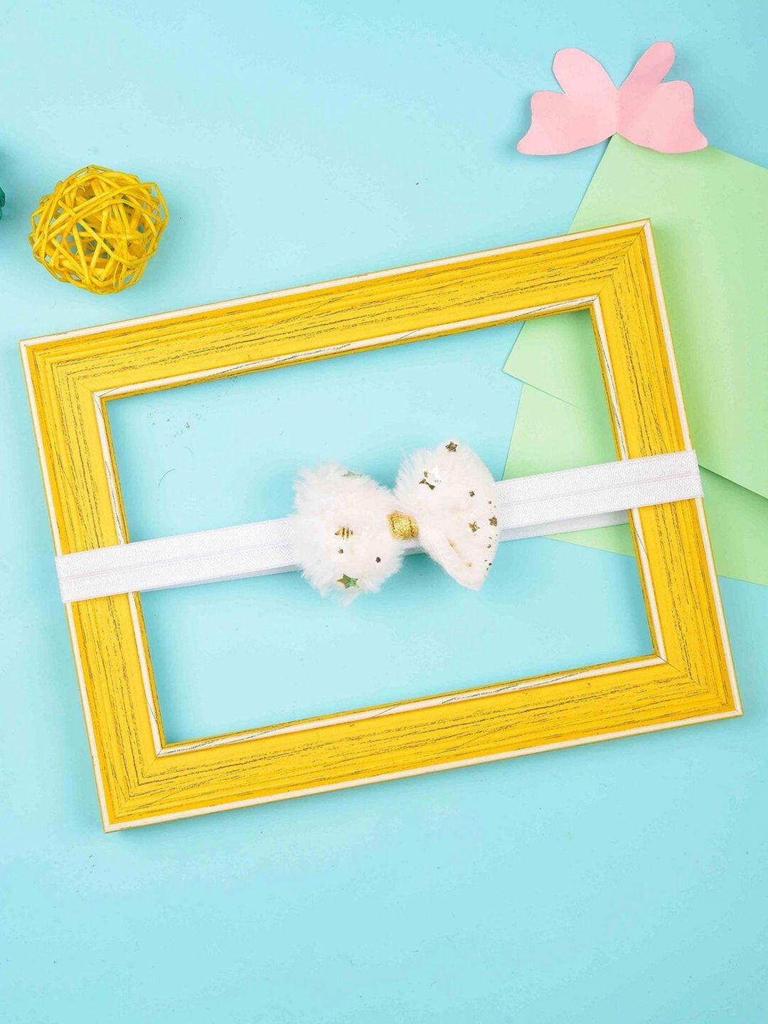 poplins girls white & gold-toned embellished hairband