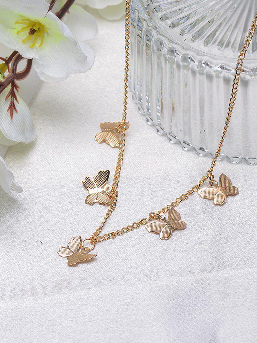 poplins gold-plated butterfly charm chain