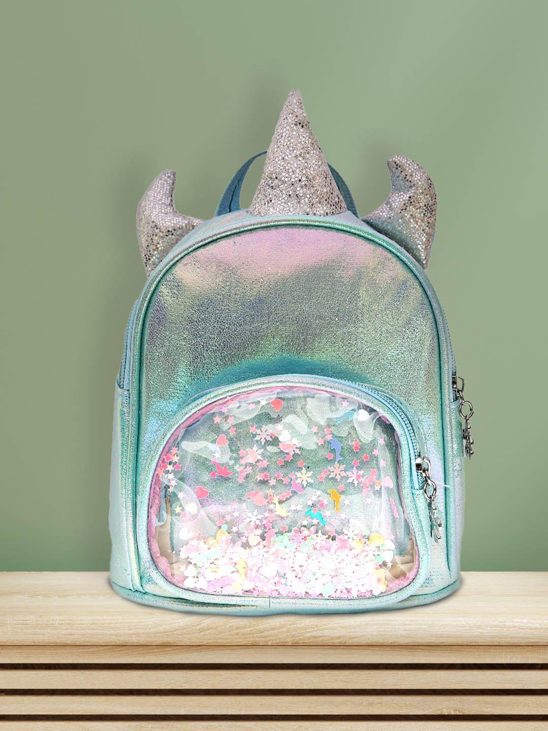 poplins kids blue & silver-toned geometric backpack