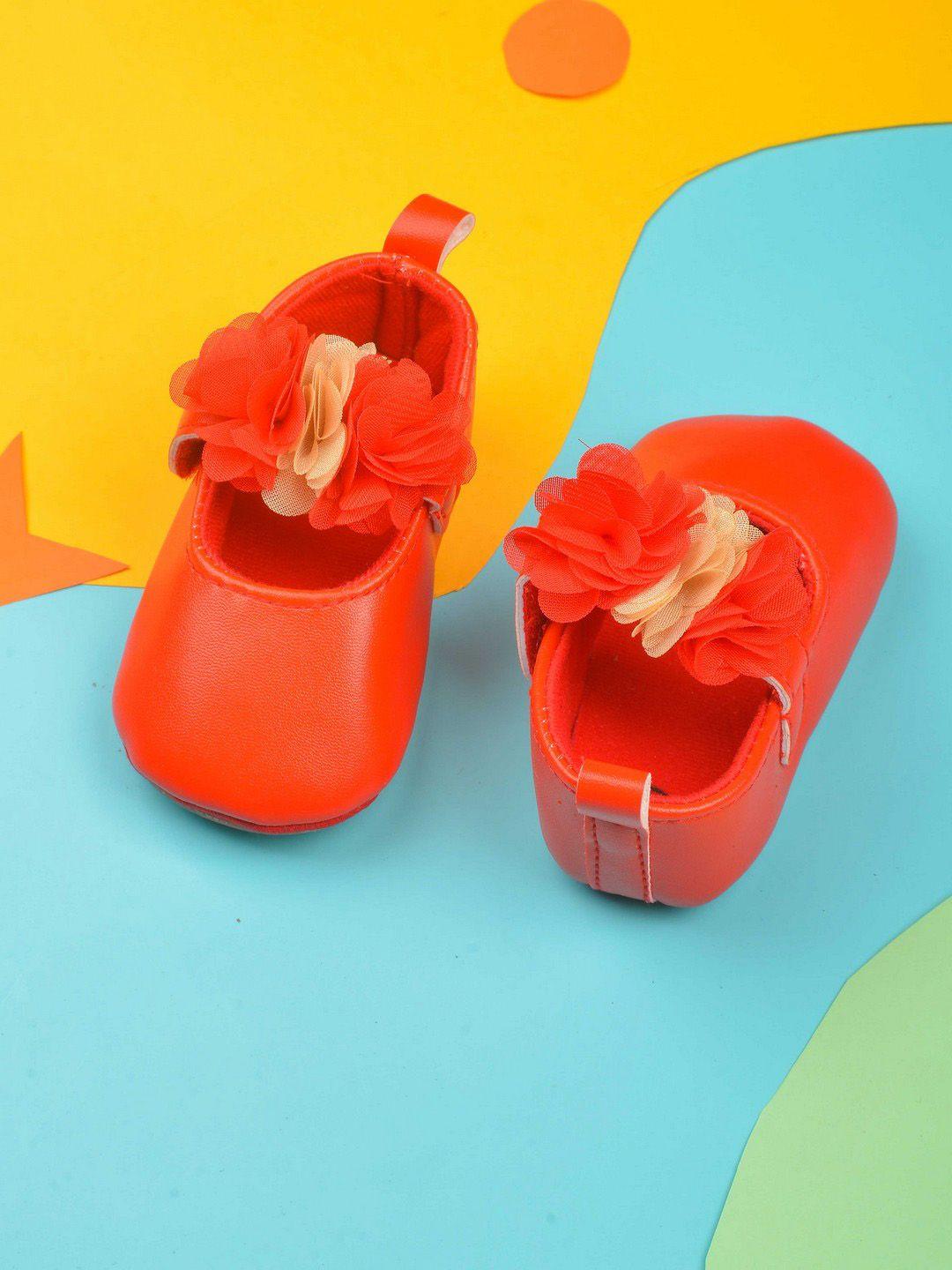 poplins kids red cotton booties