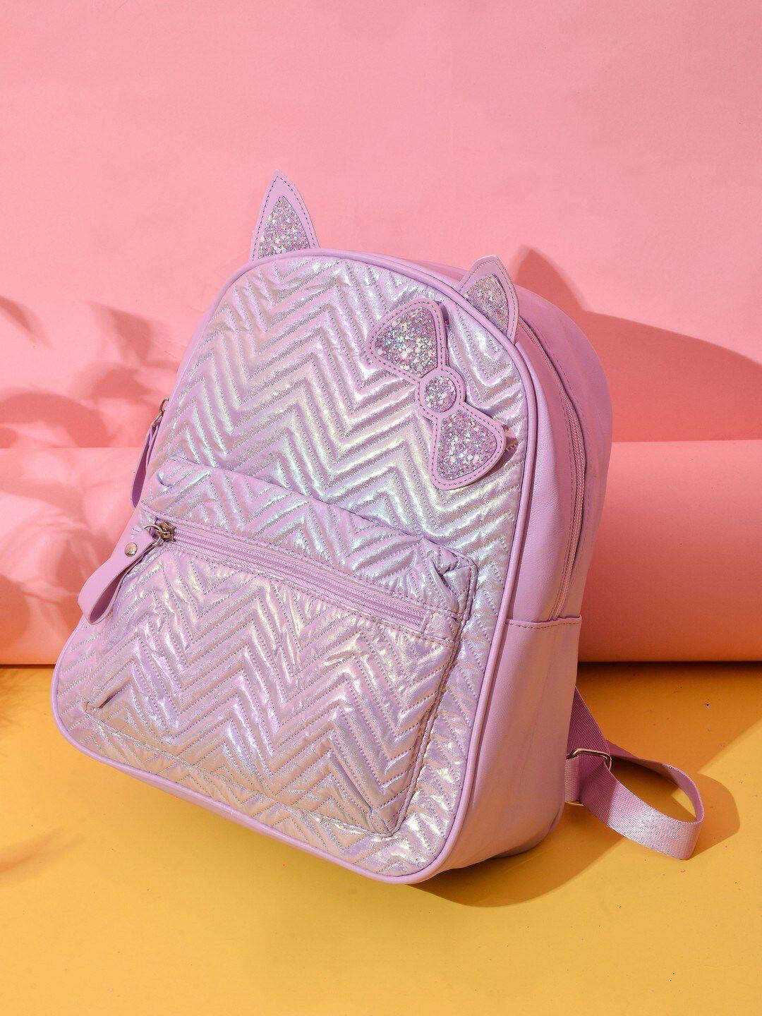 poplins kids synthetic textured bow embellished backpack