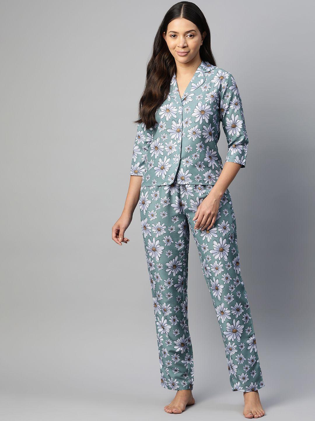 popnetic floral printed night suit