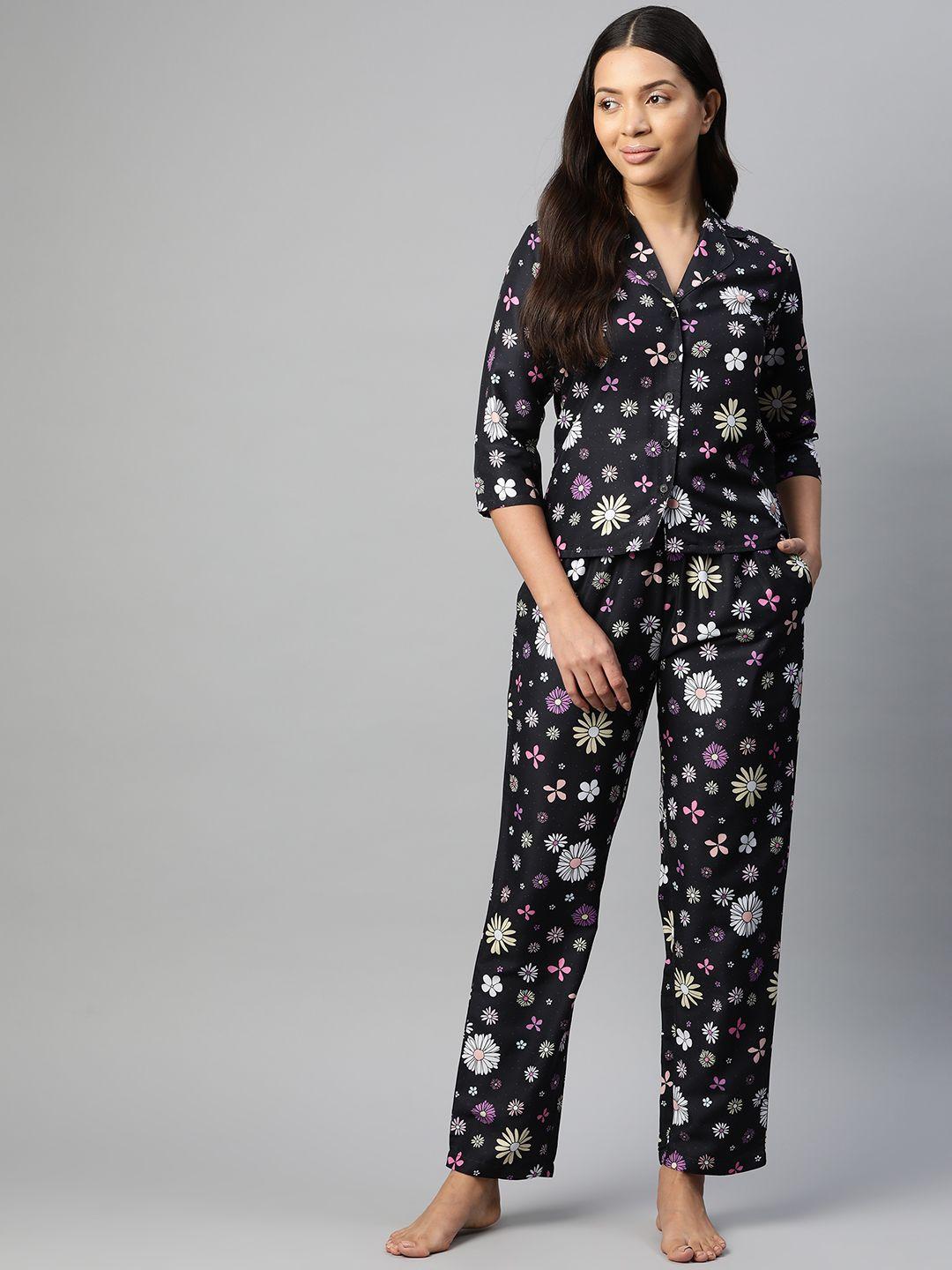 popnetic floral printed night suit