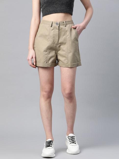 popnetic light khaki shorts