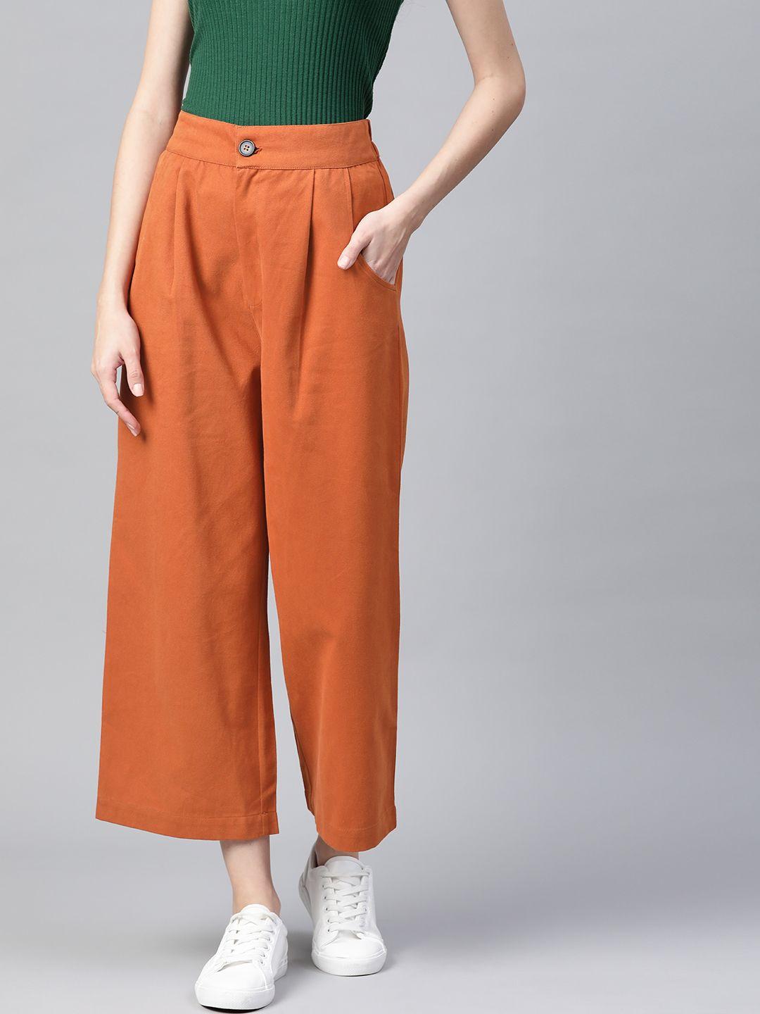 popnetic women rust parallel trousers